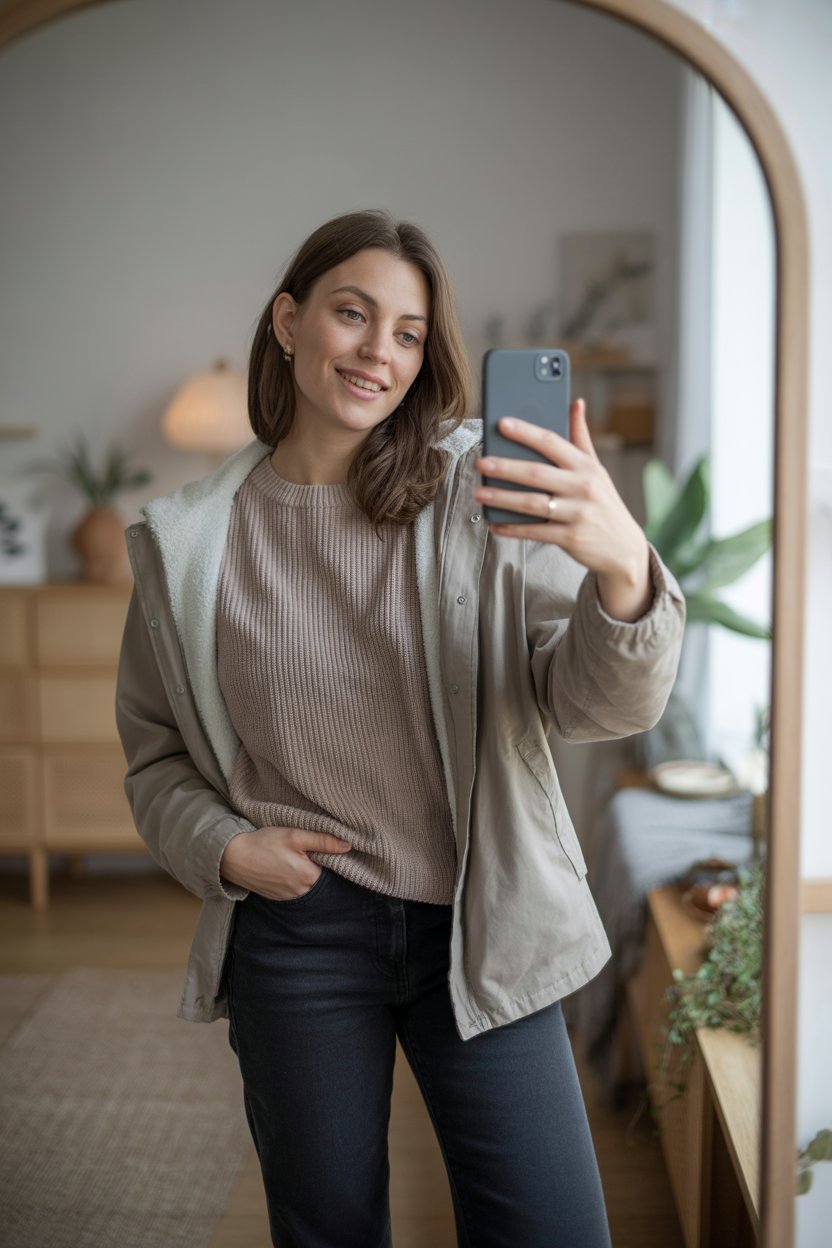 Elsker mit outfit i dag, simpelt, varmt og så mig 🤍