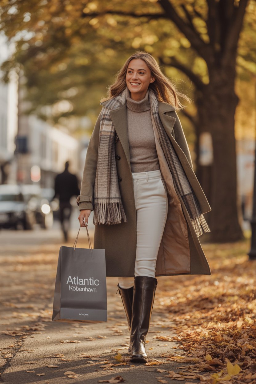 Skandinavisk elegance i efterårets nuancer — komfort, stil og autenticitet fra Atlantic København.