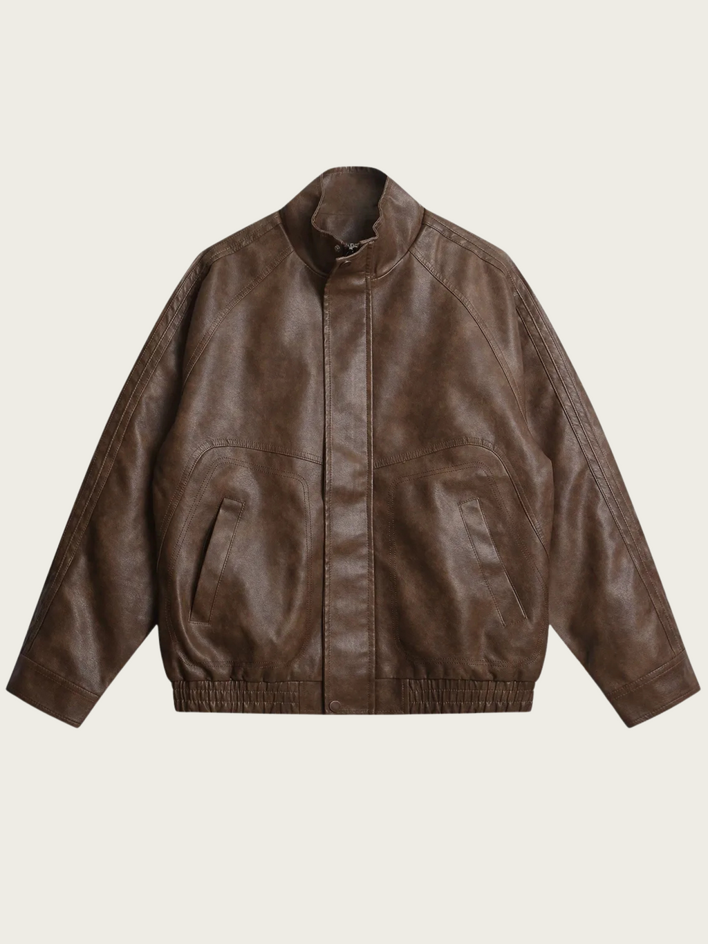 Vester | Jakke i Imiteret Skind Med Slidt Look