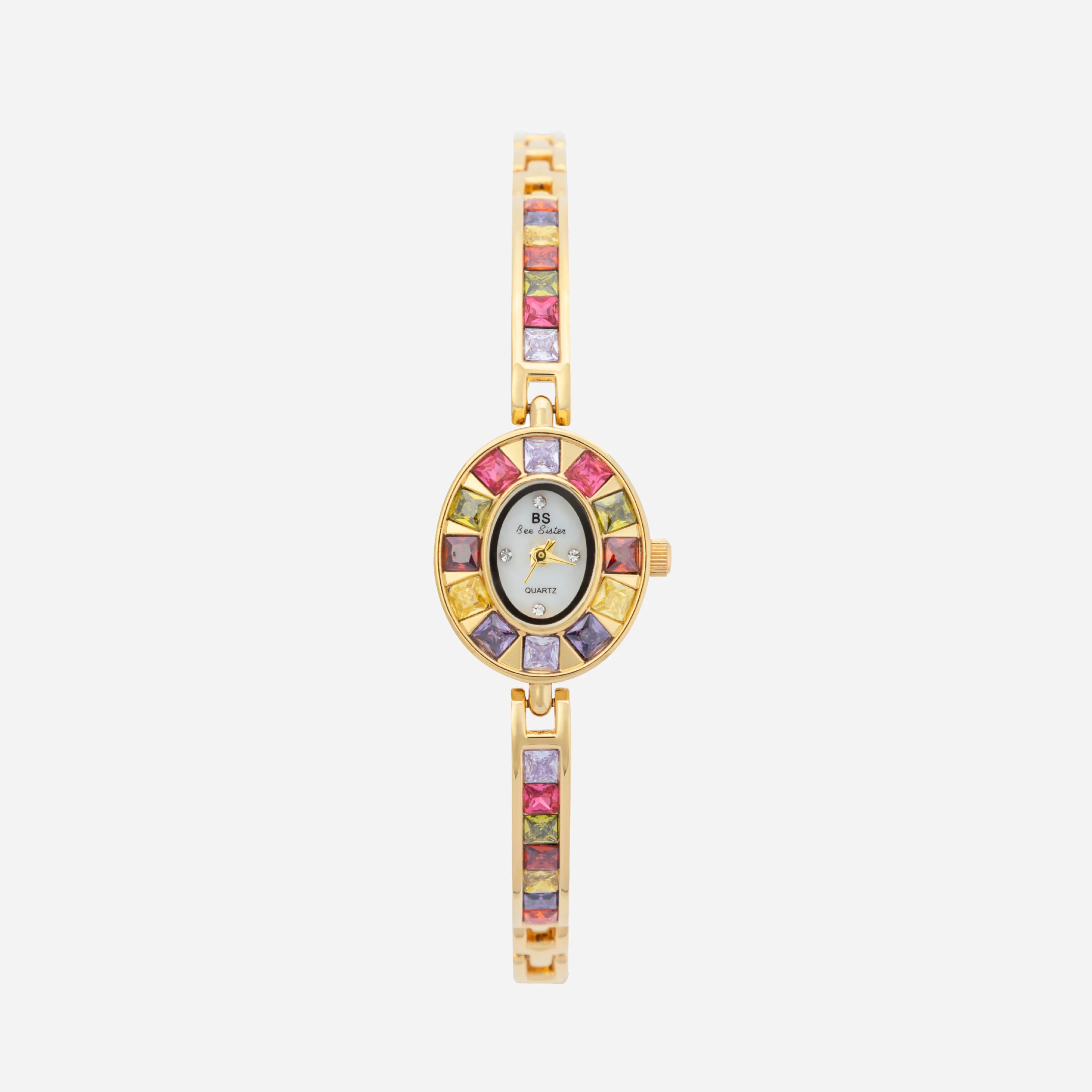 Amélie – Orologio in oro con montatura in cristallo.
