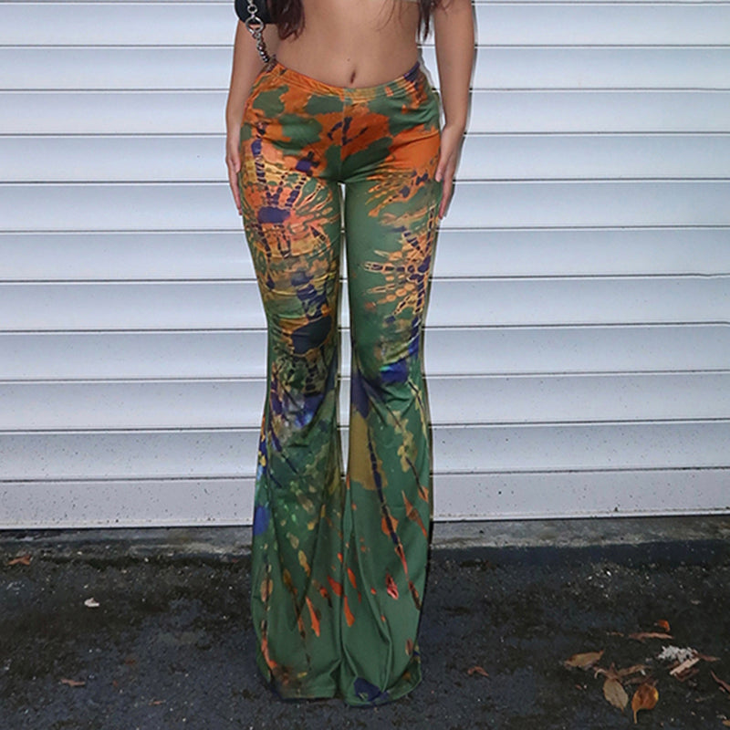 Zoe | Løse Bukser Med Abstrakt Print