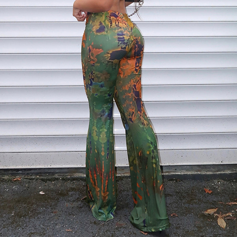 Zoe | Løse Bukser Med Abstrakt Print