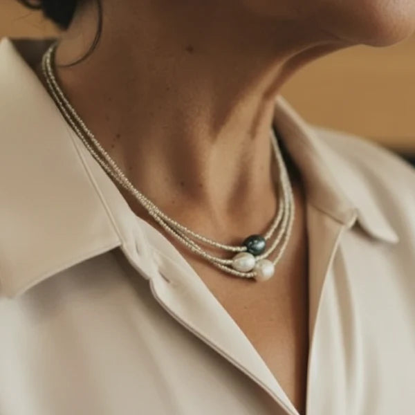 Perler | Tredobbelt Halskæde