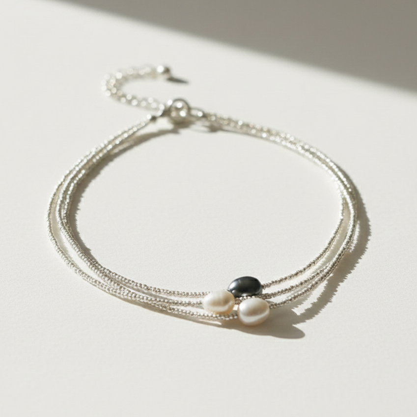 Perler | Tredobbelt Halskæde